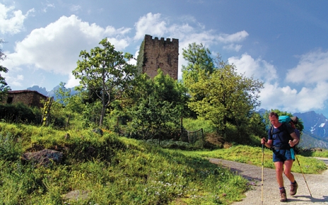 Pilgrim in Santo Toribio, near Potes